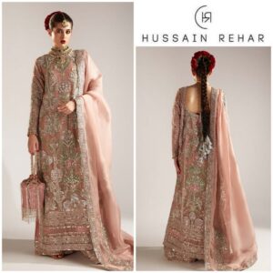 Hussain Rehar Peach Formal Suit