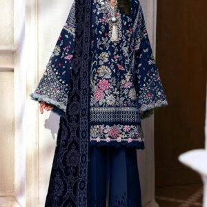 Baroque Navy Blue Velvet Palachi Suit