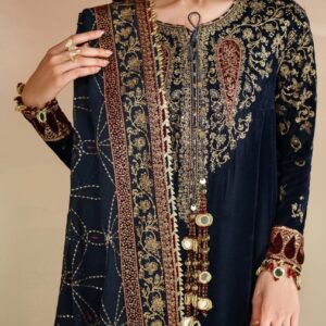 Jazmin Embroidered Velvet Suit