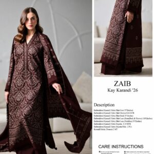 ZAIB Kay Karandi '26 Winter Embroidered Suit