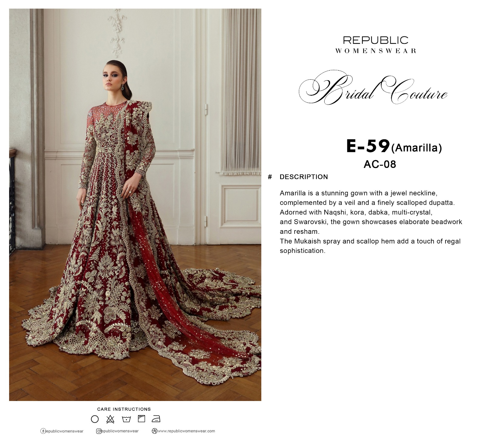 Republic Womenswear Bridal Couture - E-59 Amarilla (AC-08)