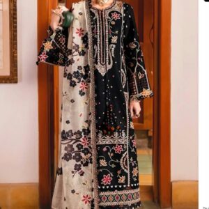 Jazmin Black Embroidered Winter Unstitched Suit