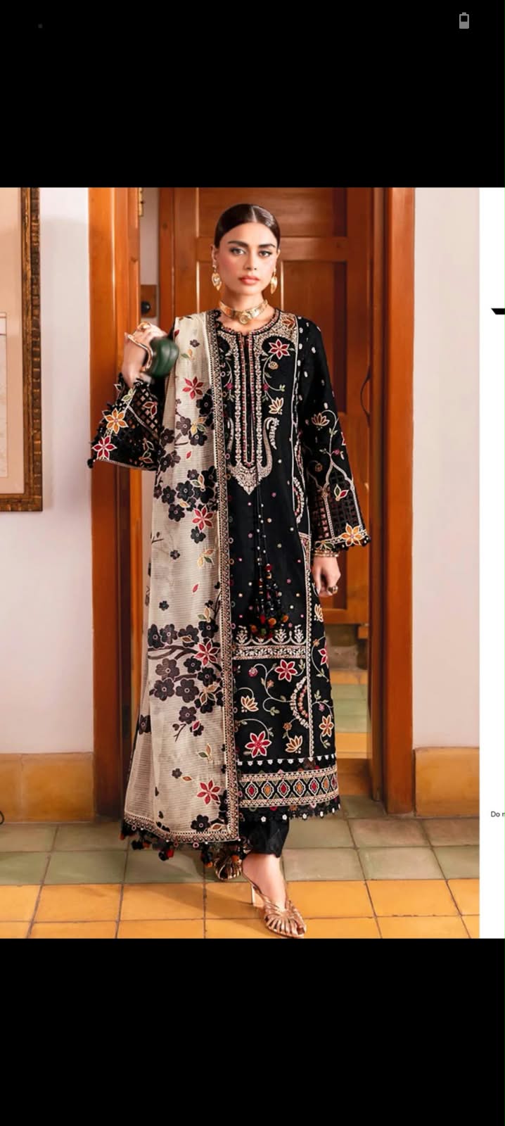 Jazmin Black Embroidered Winter Unstitched Suit